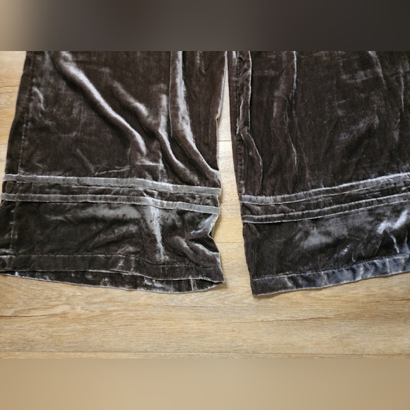 $188 Anthropologie Somerset Jumpsuit Velvet Short Sleeve Wide Leg Brown Gold M - Picture 11 of 11